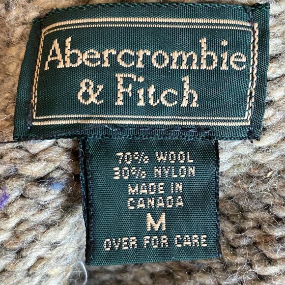 Vintage Abercrombie & Fitch Wool Sweater Purple Stripe Preppy Ski Grandpa-M - Picture 10 of 12